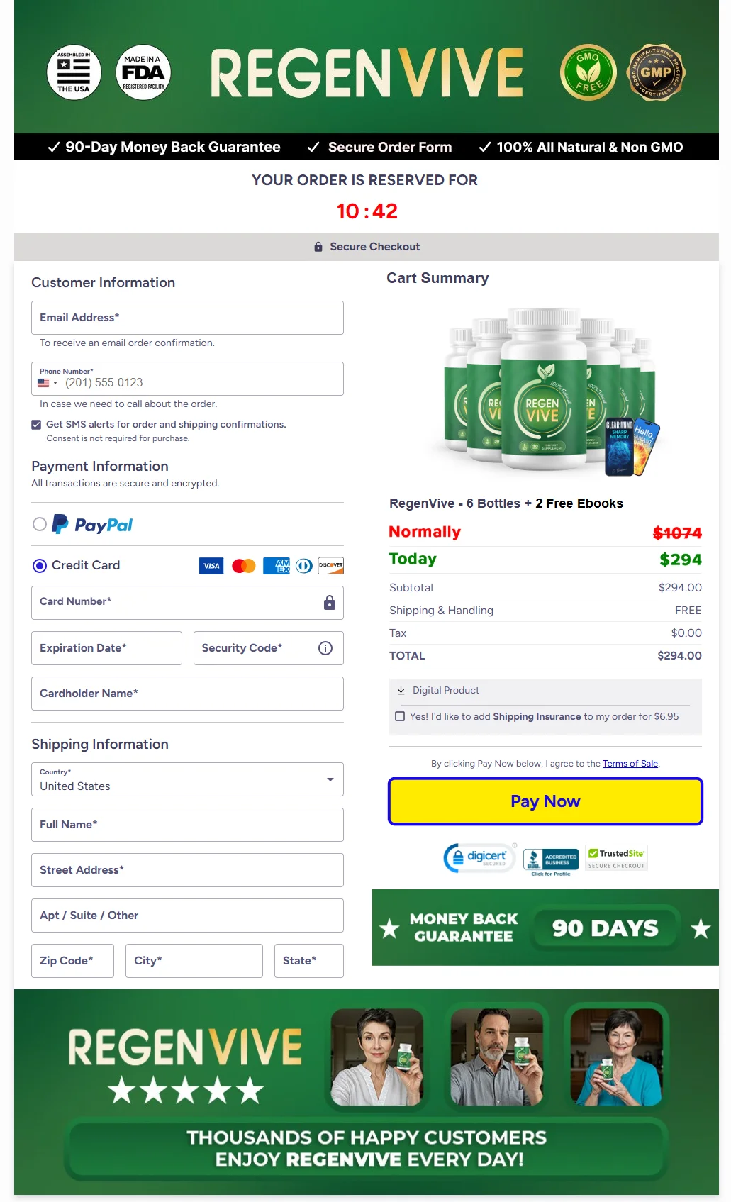 RegenVive order page 3